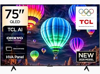 TCL 75T69D Television 75 Inch Smart TV 4K Premium QLED Colorful Quantum Crystal HDR 10+ Gaming Google TV, Dolby Vision Atmos, DTS Virtual:X, MEMC, Game Master with Slim Design (202 UAE price comparison